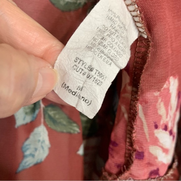 Vision sheer ruffle‎ hemmed sheer floral rust/maroon cardigan kaftan Size M - Picture 4 of 4